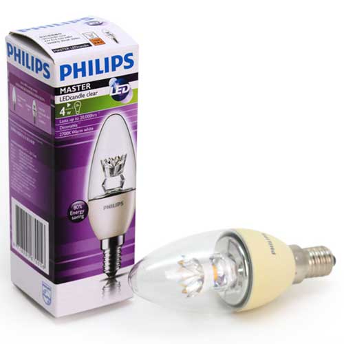 필립스 LED 촛대구 4W[밝기조절가능](백열전구 25W 대체)